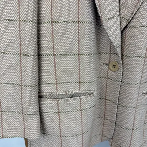 Vintage 80's Miss Pendleton Tan Lined Button Up Blazer #1267 Size MED USA - Picture 2 of 5